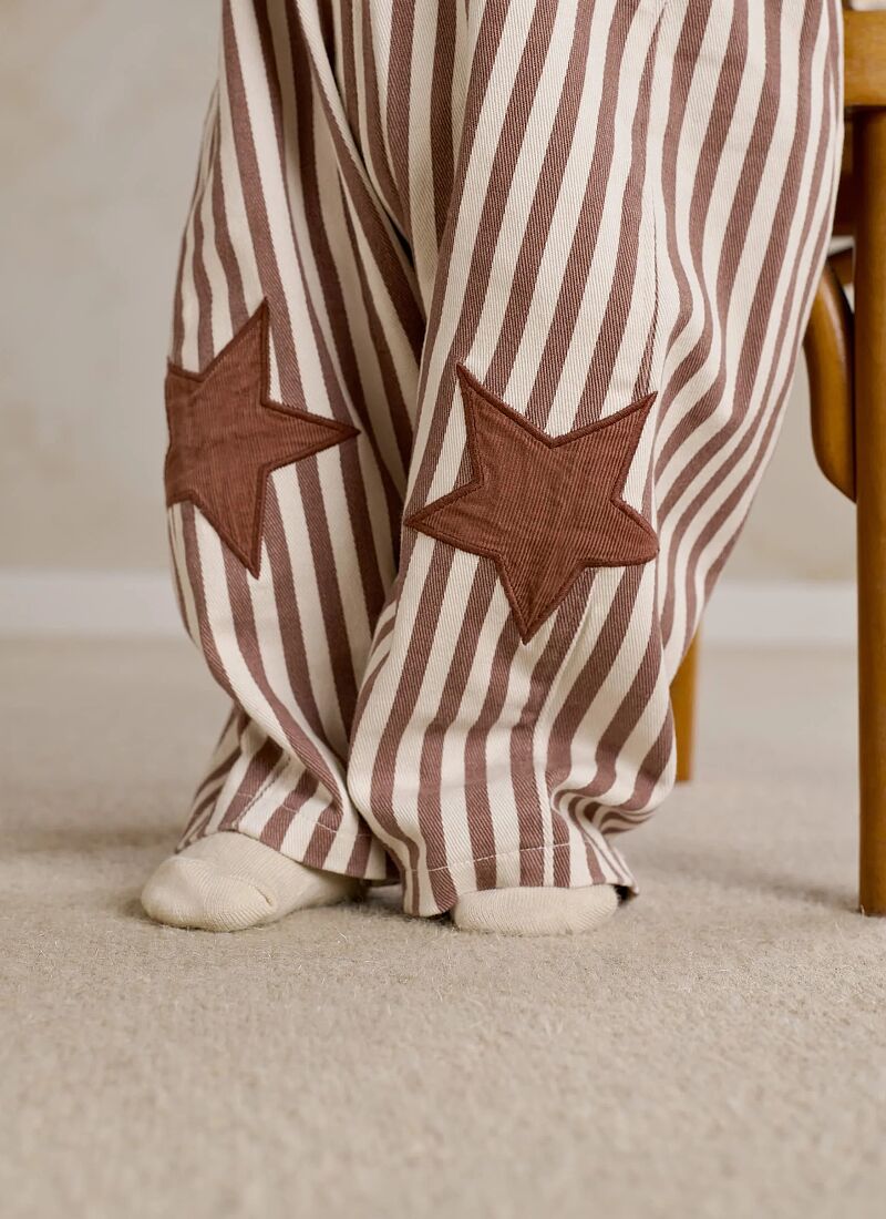 STRIPE OVERALLS AND T-SHIRT SET