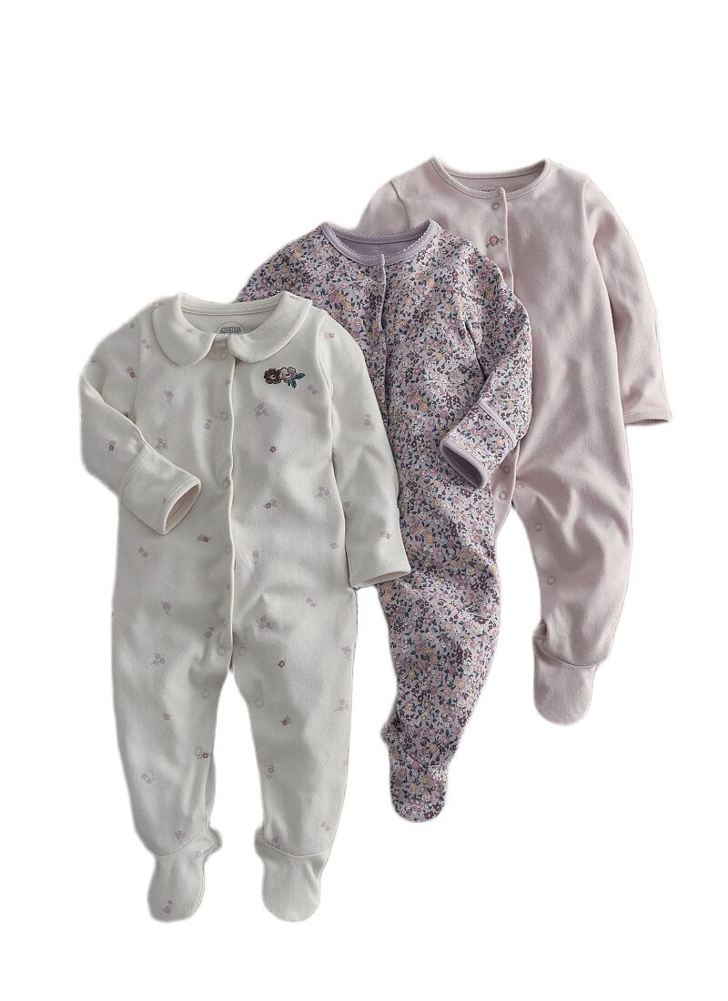 SLEEPSUITS 3PCS VINTAGE FLORAL