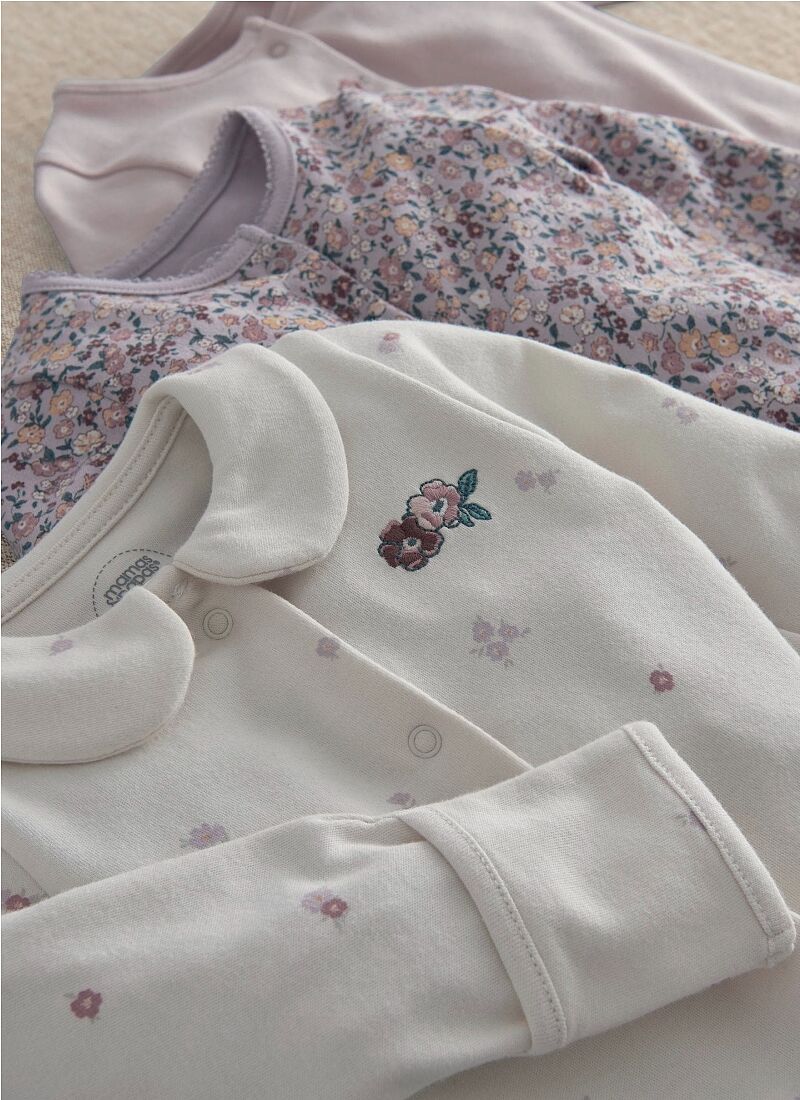 SLEEPSUITS 3PCS VINTAGE FLORAL