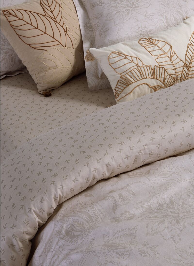 QUEEN DUVET COVER SET ELINDA ECRU