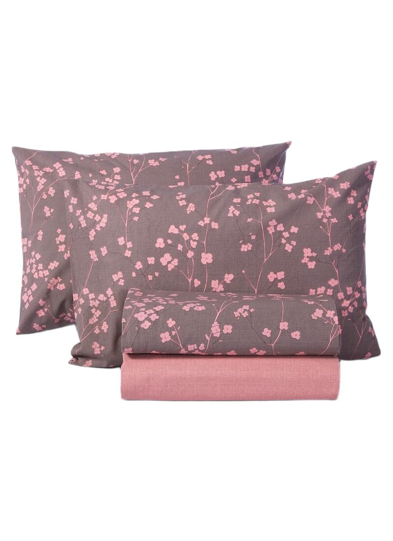 QUEEN SHEET SET FLORIVA BROWN