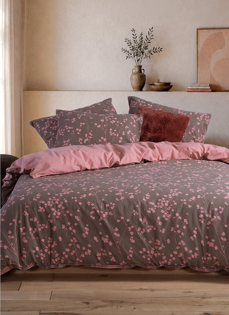 QUEEN SHEET SET FLORIVA BROWN