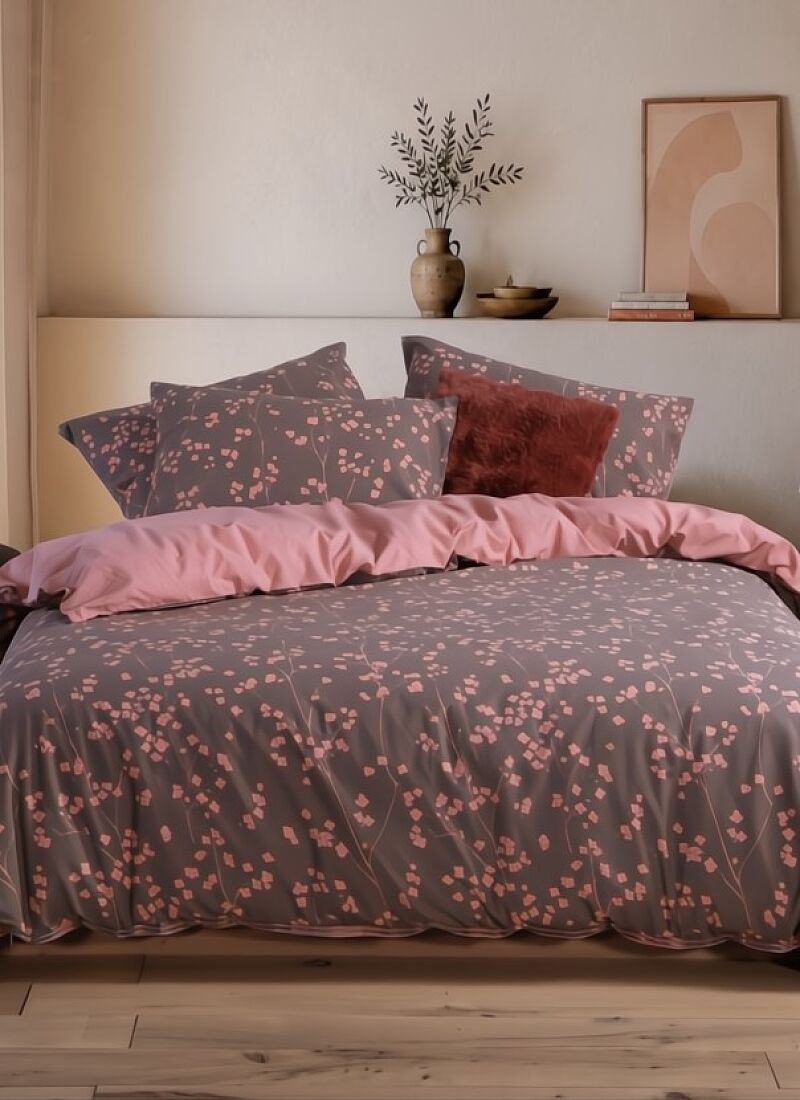 DOUBLE SHEET SET FLORIVA BROWN