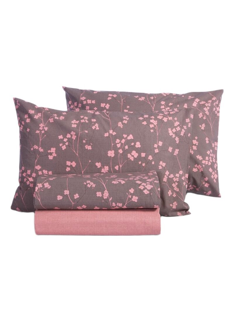 DOUBLE SHEET SET FLORIVA BROWN