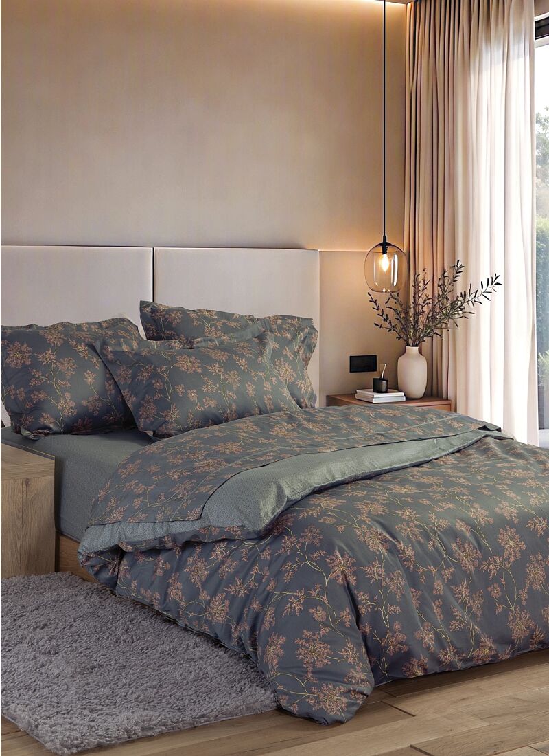 QUEEN SHEET SET FOXY GREY BLUE