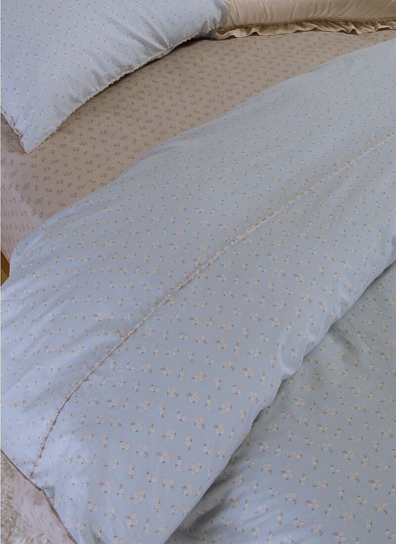 QUEEN SHEET SET JUDITH GREY BLUE