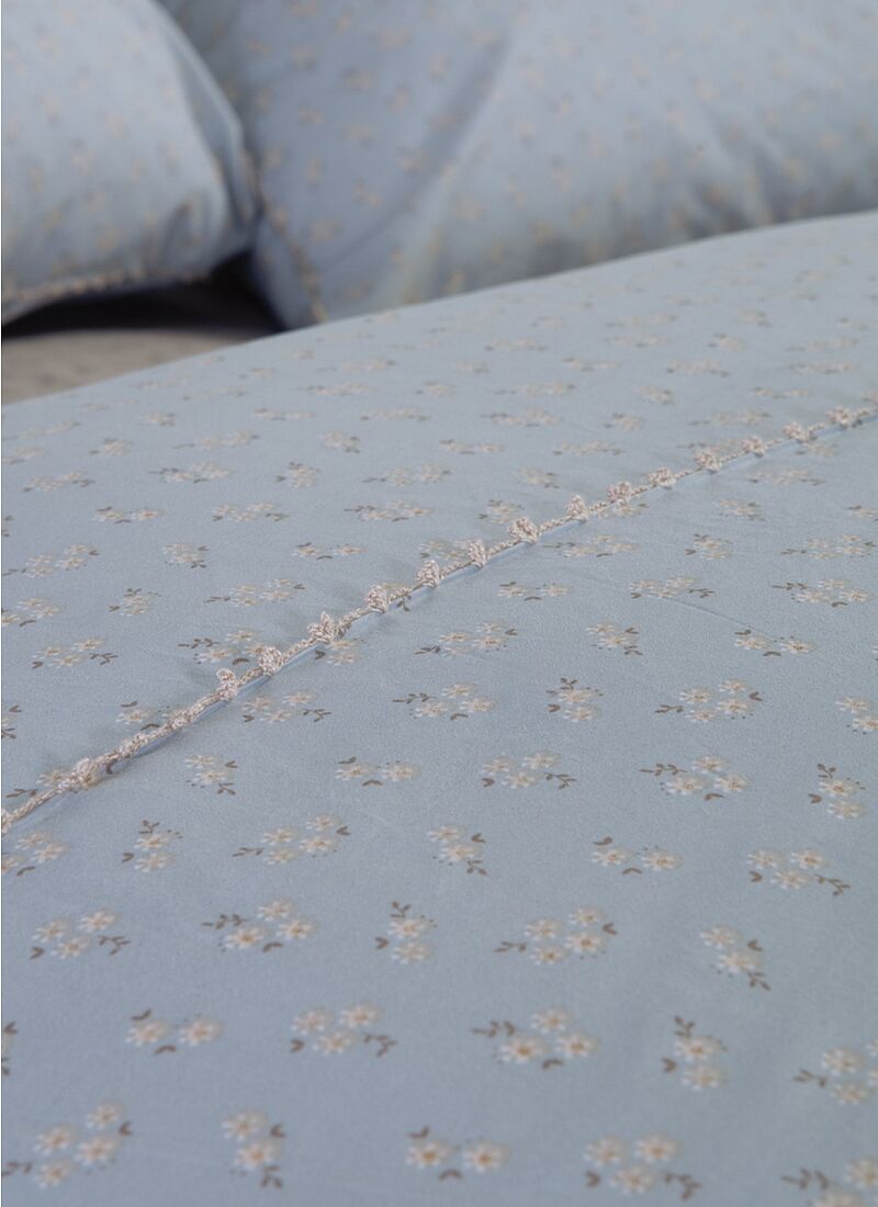QUEEN SHEET SET JUDITH GREY BLUE