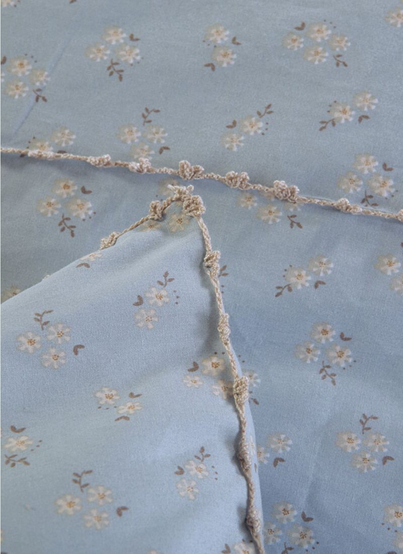 QUEEN SHEET SET JUDITH GREY BLUE