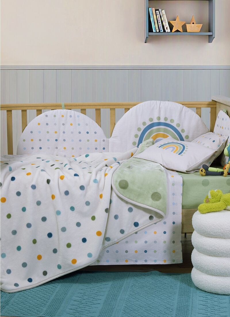 CRADDLE BLANKET (75X100) DOTS GREEN