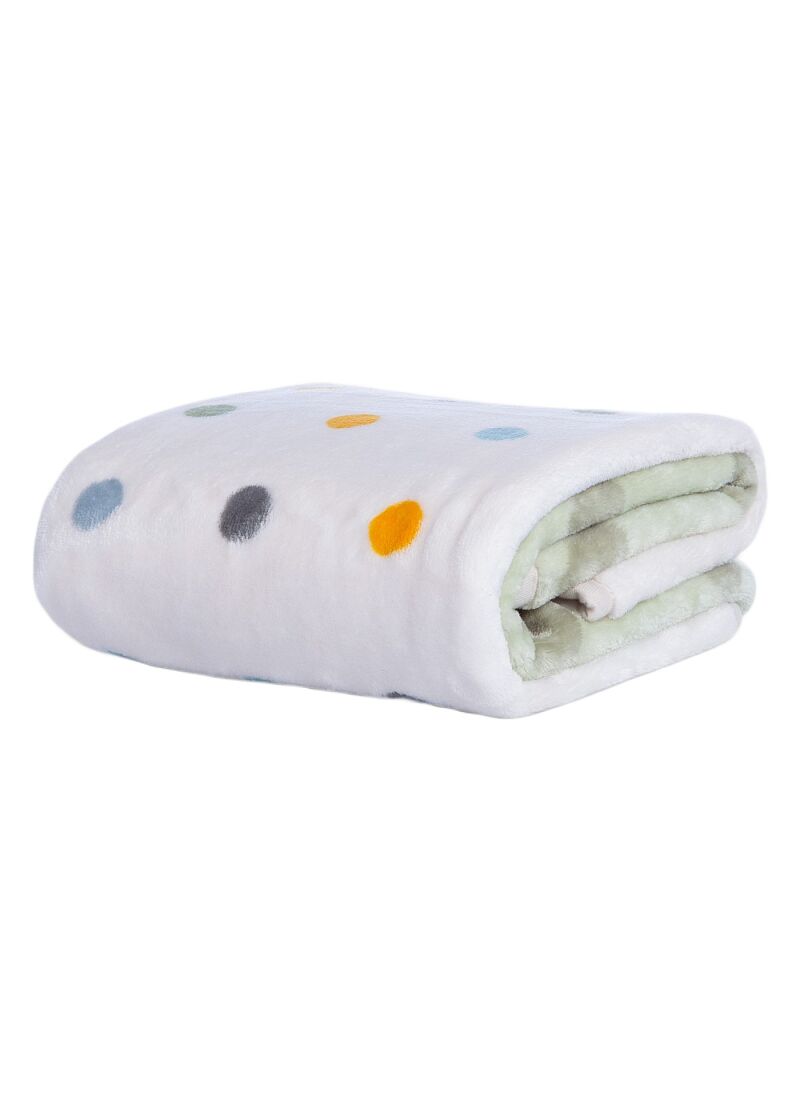 CRADDLE BLANKET (75X100) DOTS GREEN