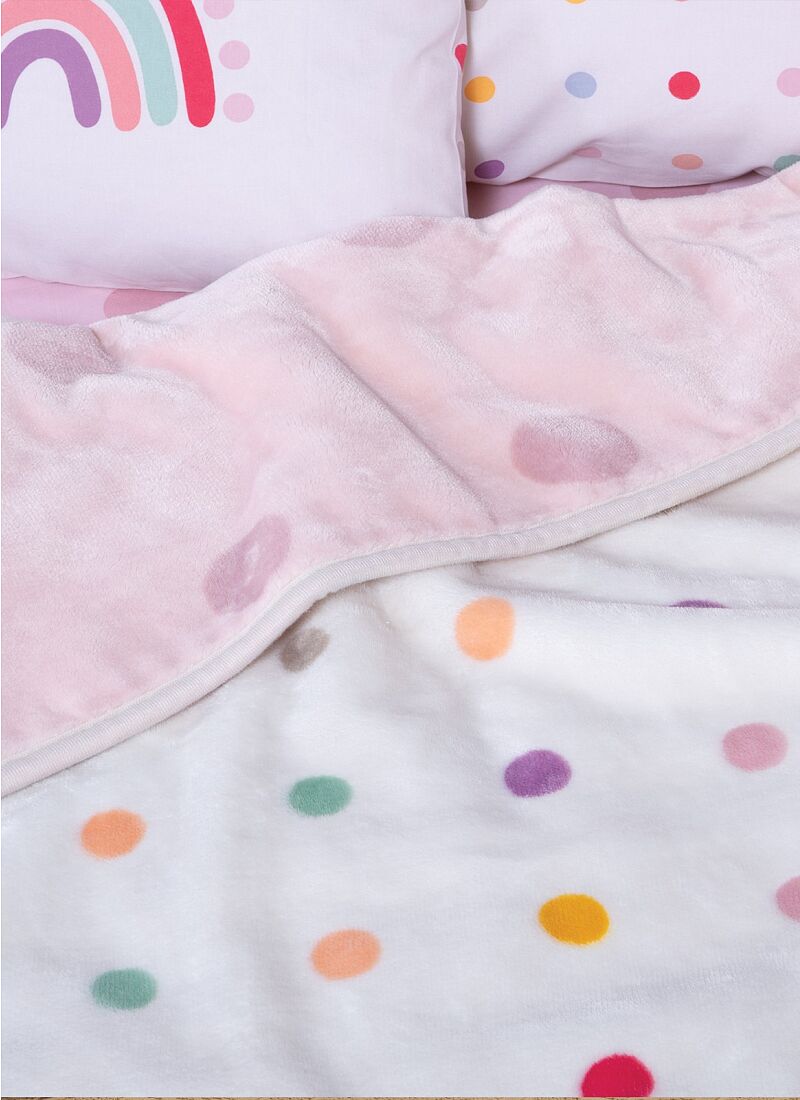 CRADDLE BLANKET (75X100) DOTS PINK