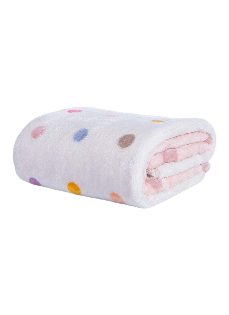 CRADDLE BLANKET (75X100) DOTS PINK