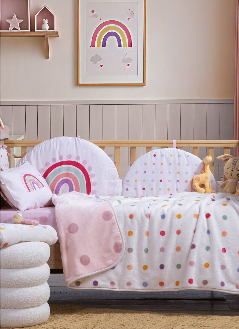 CRADDLE BLANKET (75X100) DOTS PINK