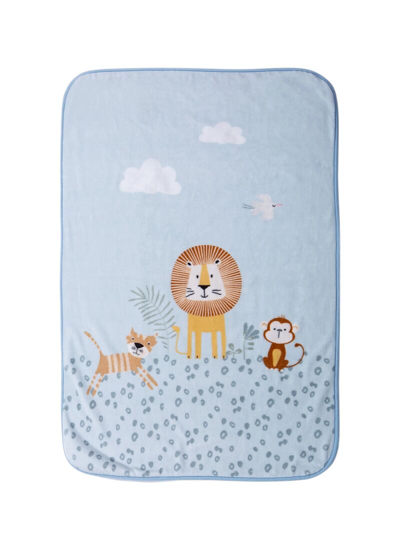 CRADDLE BLANKET (75X100) WILD COMBANY BLUE