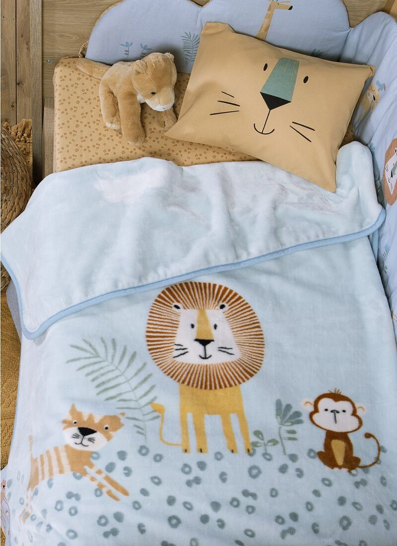 CRADDLE BLANKET (75X100) WILD COMBANY BLUE