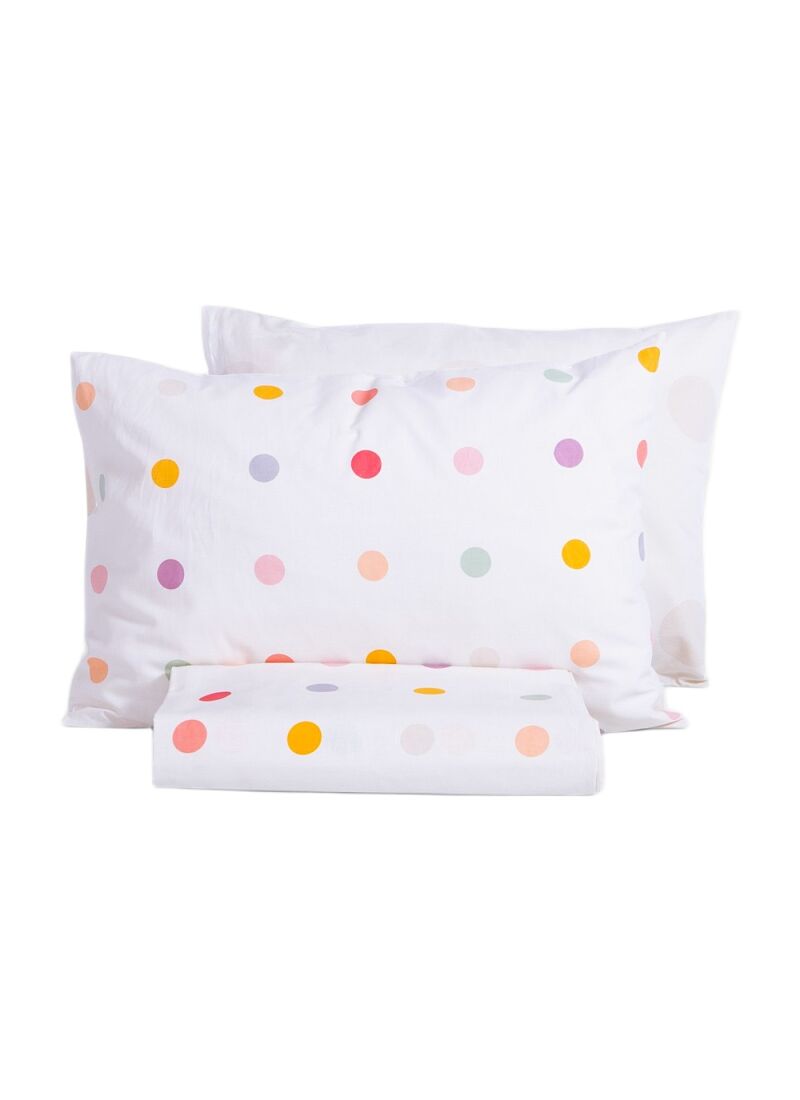 SINGLE DUVET COVER SET DOTS ECRU