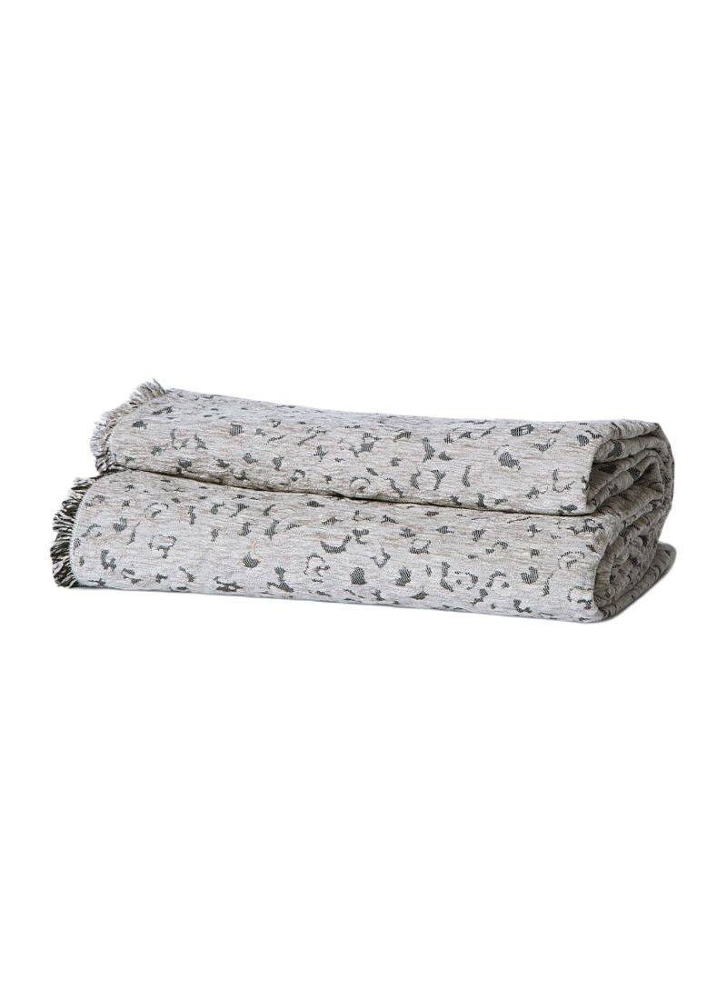 THROW LEOPARD GREY