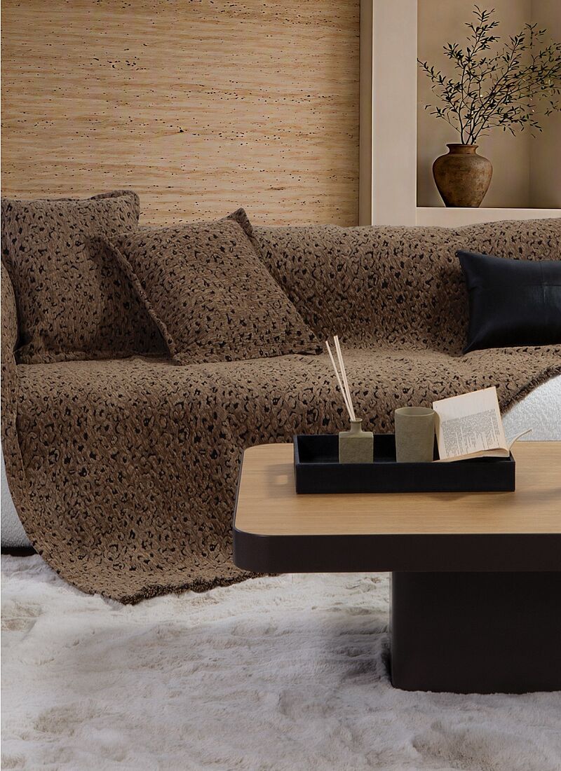 THROW LEOPARD BROWN