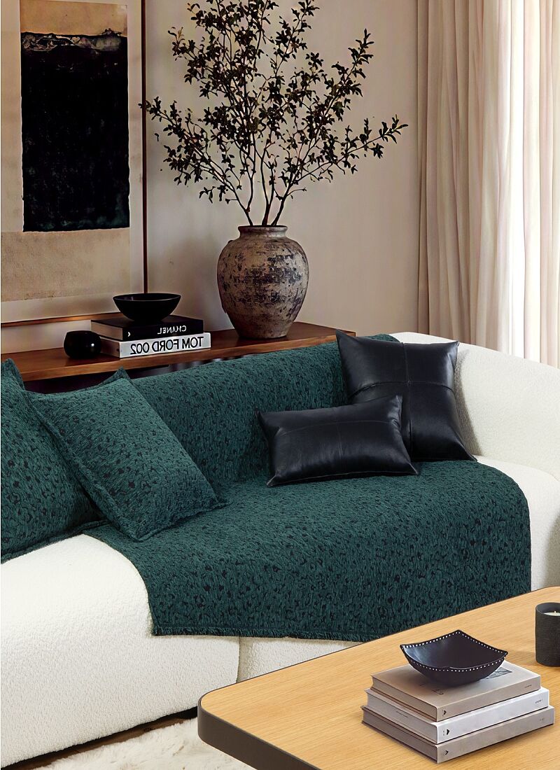 THROW LEOPARD GREEN