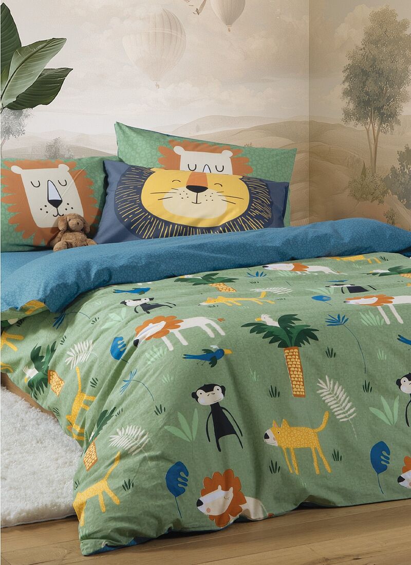 SINGLE SHEET SET JUNGLE MANIA GREEN