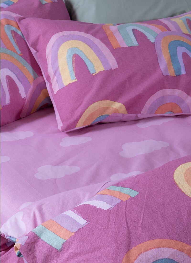 SINGLE SHEET SET RAINBOW MOOD FUCHSIA