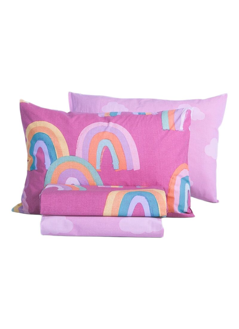 SINGLE SHEET SET RAINBOW MOOD FUCHSIA