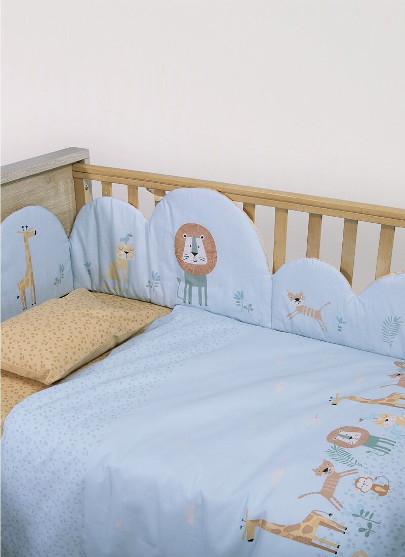 CRIB SHEET SET WILD COMPANY BLUE 