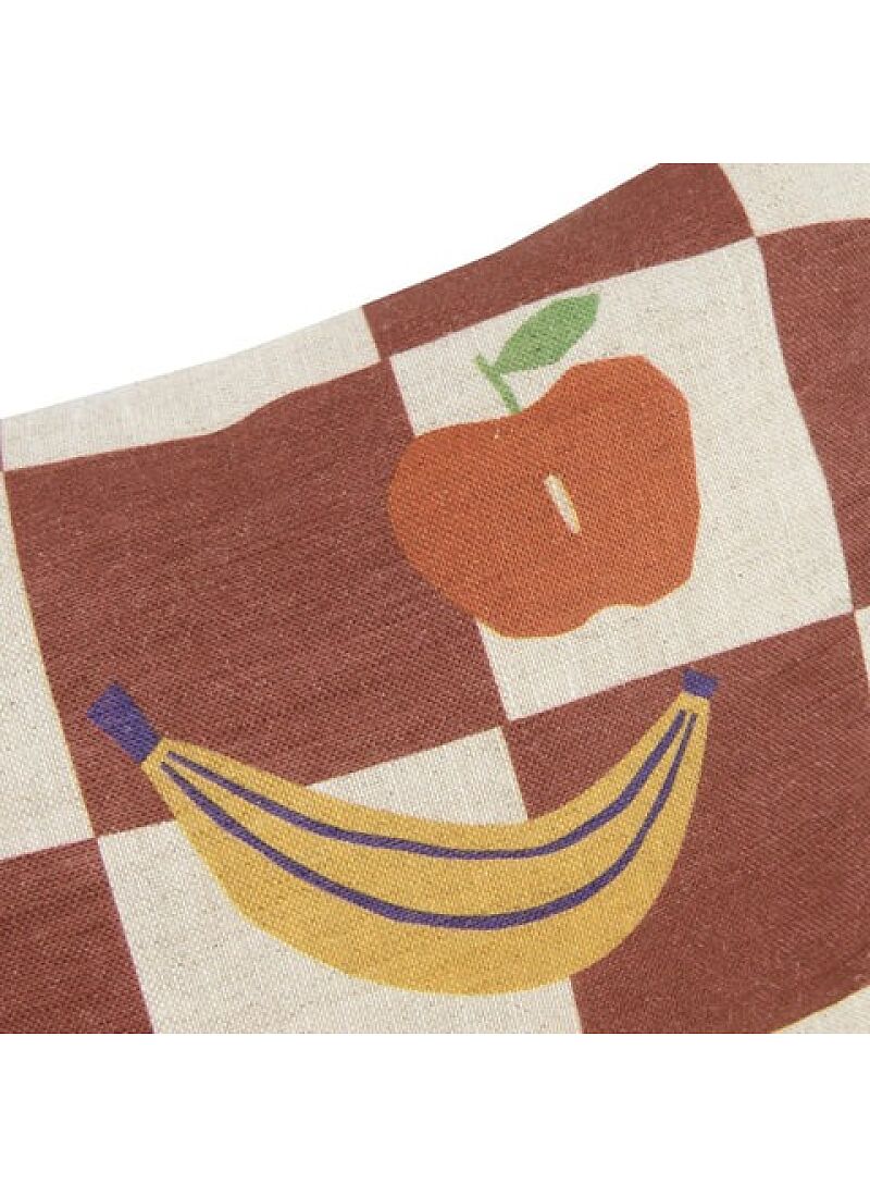 CUSHION (45x30) MAROON CHECKS FRUITS