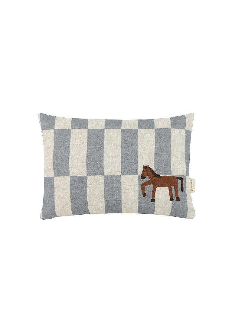 CUSHION (45x30) BLUE TILES HORSE