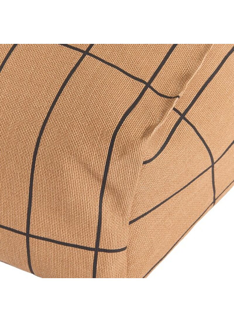 BEANBAG ARMCHAIR BROWN BLACK GRID