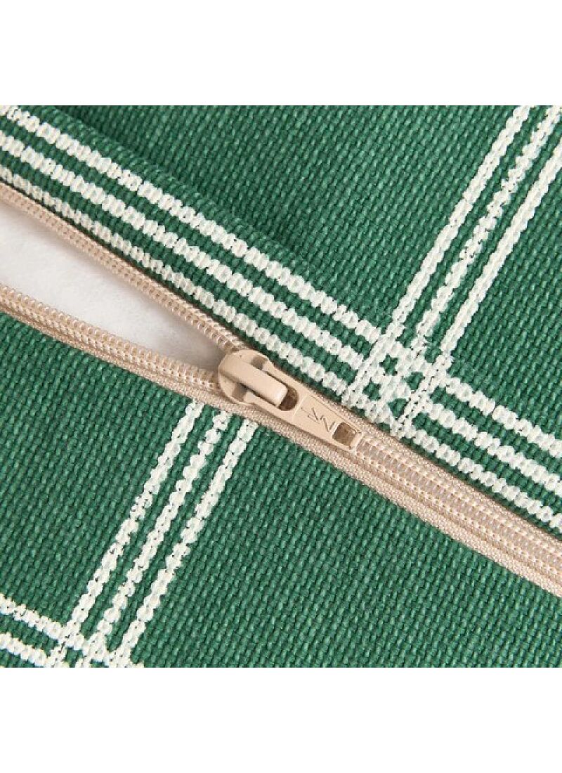 BEANBAG ARMCHAIR GREEN WHITE WINDOWPANE