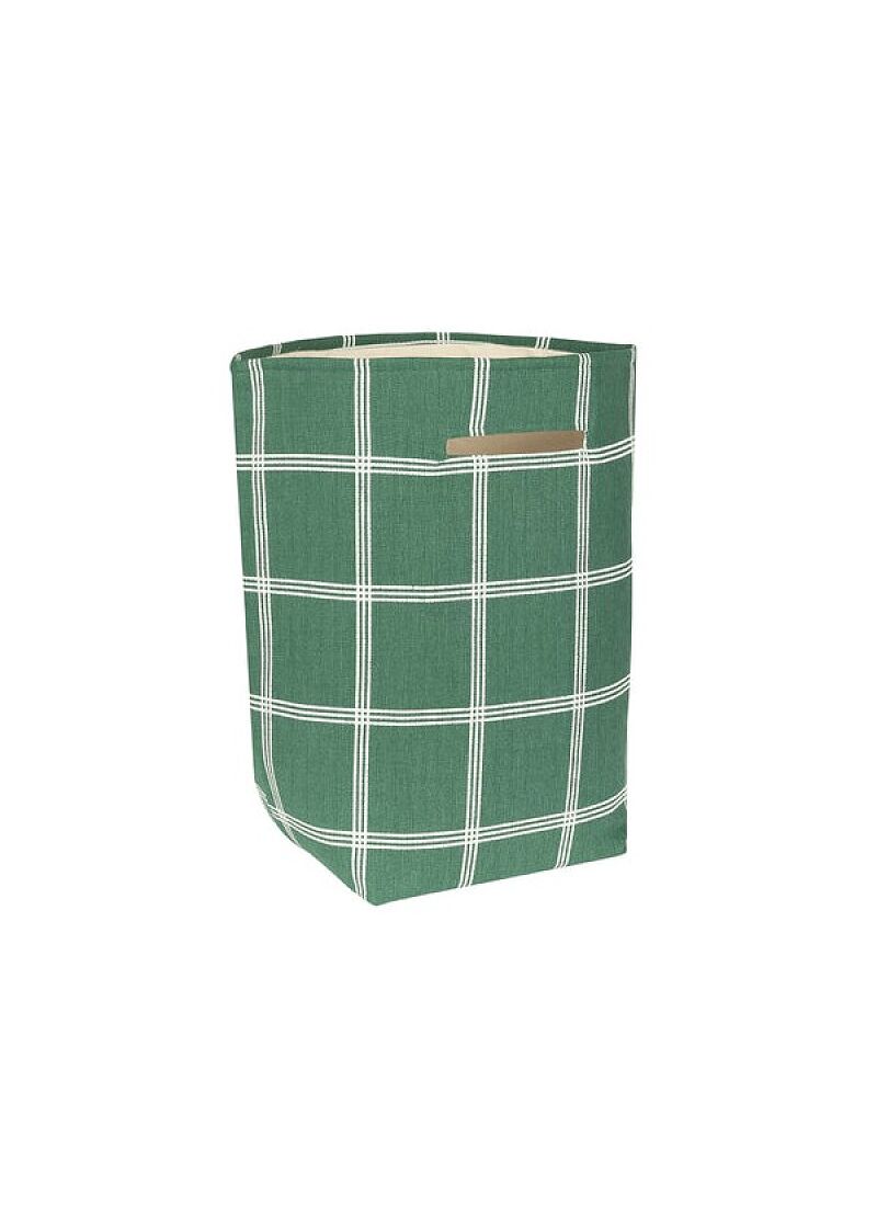 BASKET SAVANNA GREEN WHITE WINDOWPANE