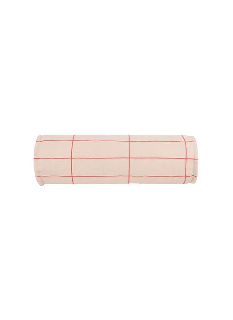 CUSHION (50x18) PINK RED GRID