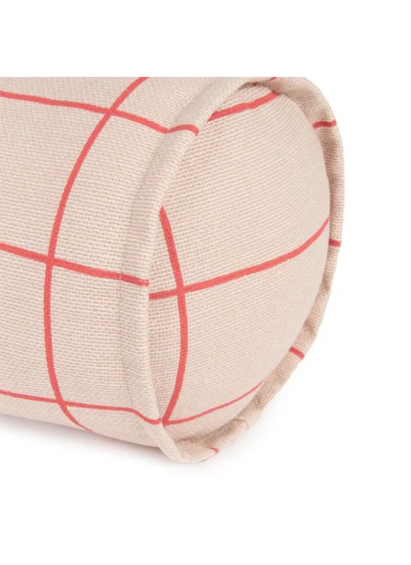 CUSHION (50x18) PINK RED GRID