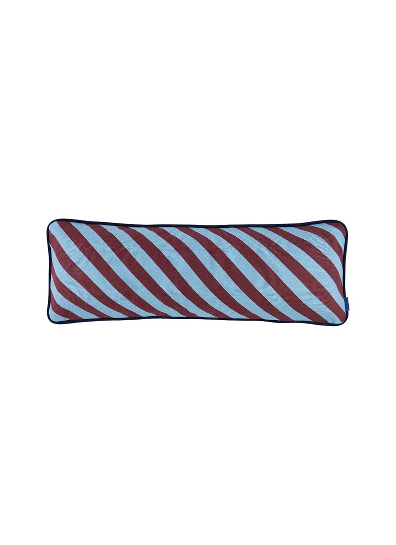 CUSHION (70x25) BURGUNDY BLUE STRIPES