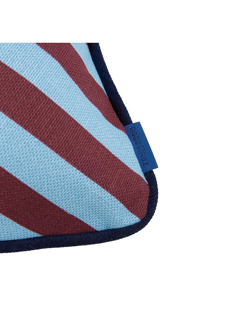 CUSHION (70x25) BURGUNDY BLUE STRIPES