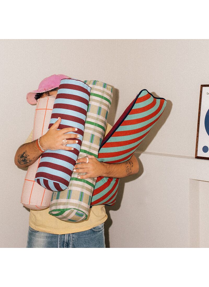 CUSHION (70x25) PINK CURRY STRIPES