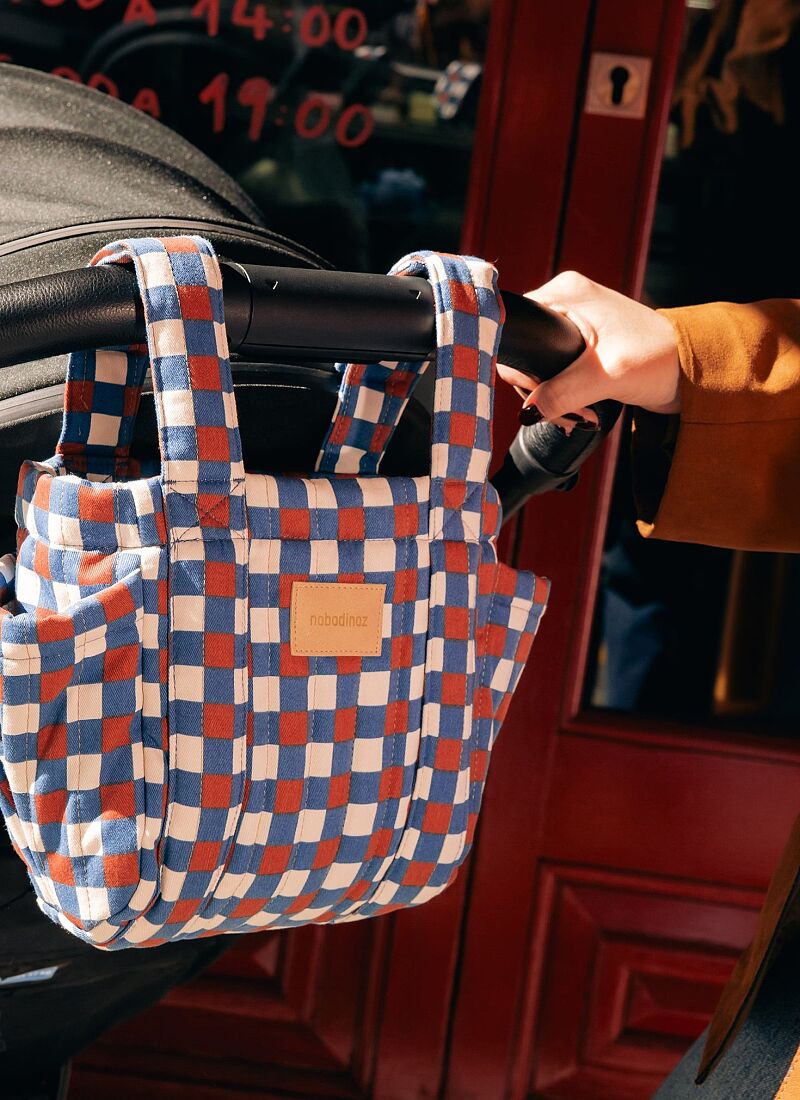 STROLLER ORGANIZER BLUE RED MOSAIC