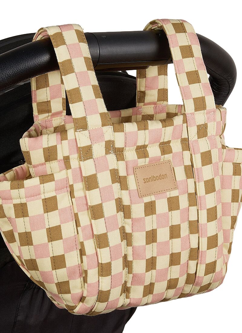 STROLLER ORGANIZER YELLOW PINK MOSAIC