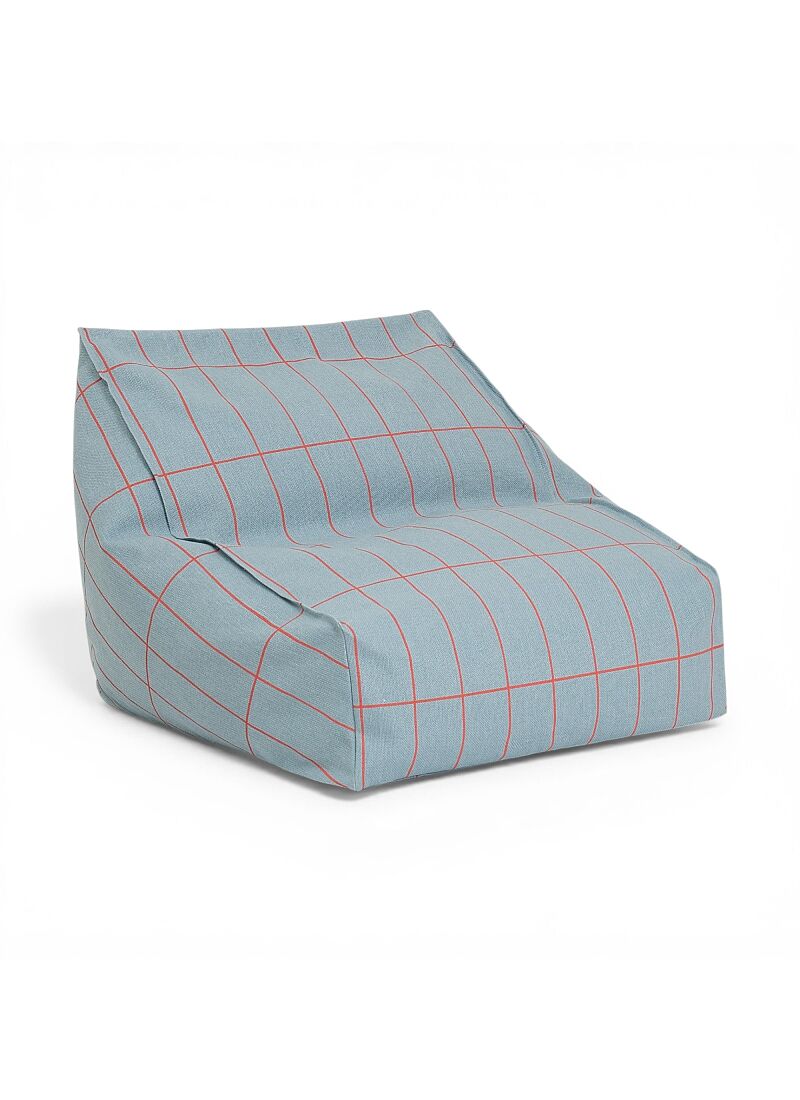 BEANBAG ARMCHAIR BLUE RED GRID