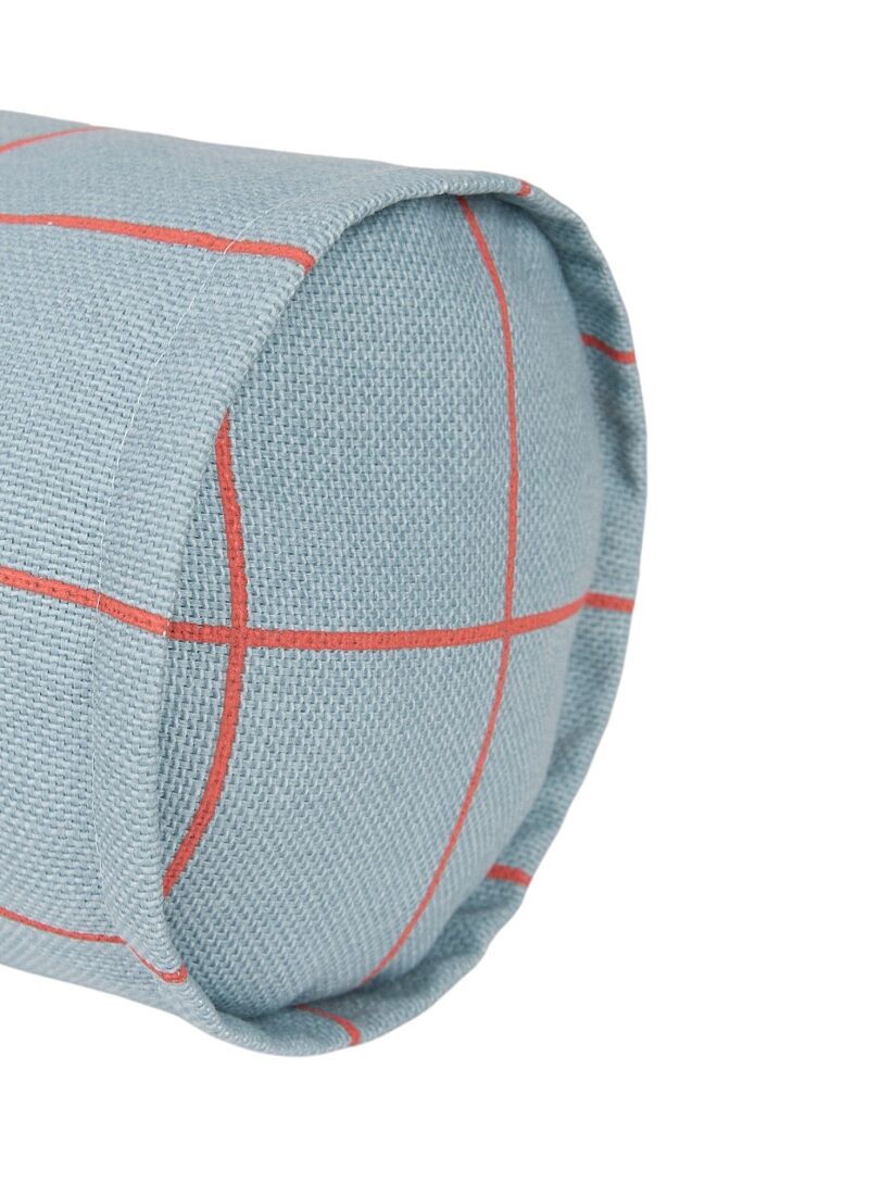CUSHION (50x18) BLUE RED GRID