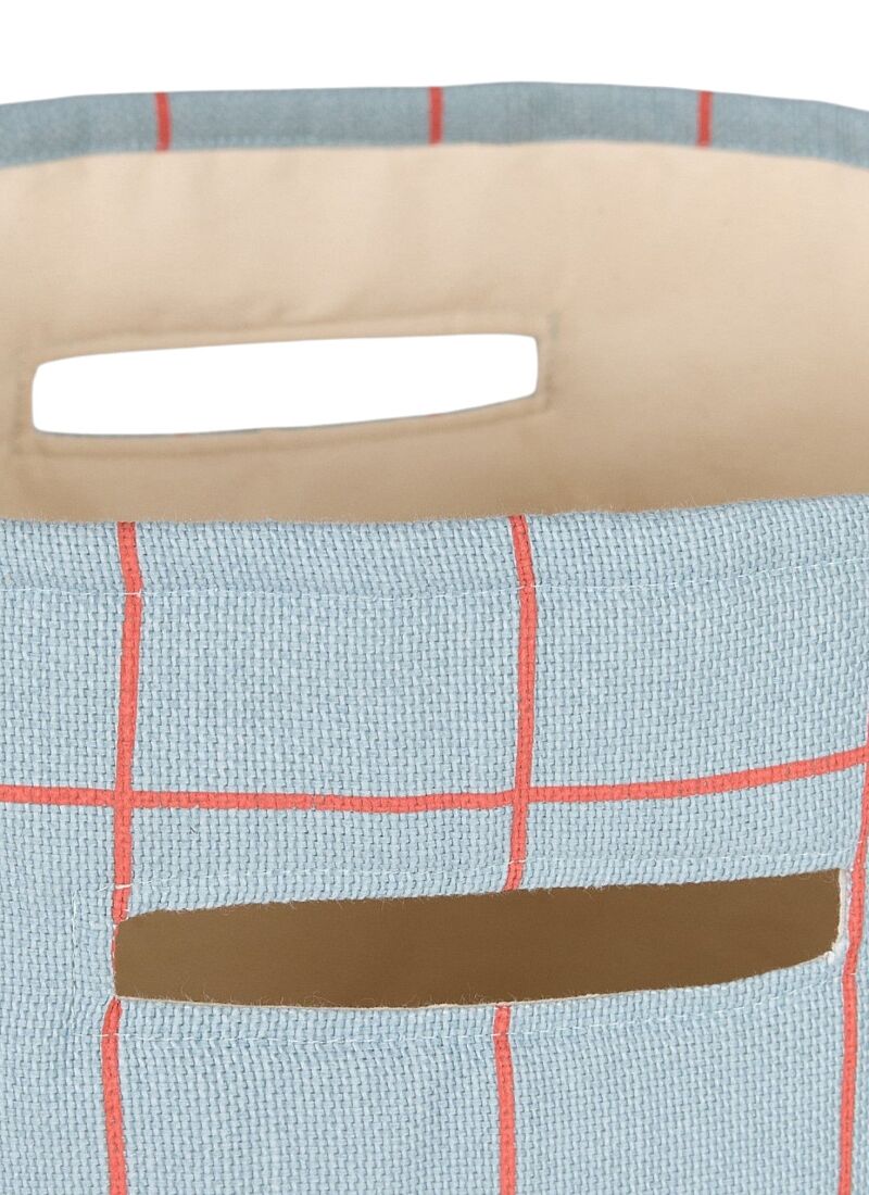 BASKET SAVANNA BLUE RED GRID