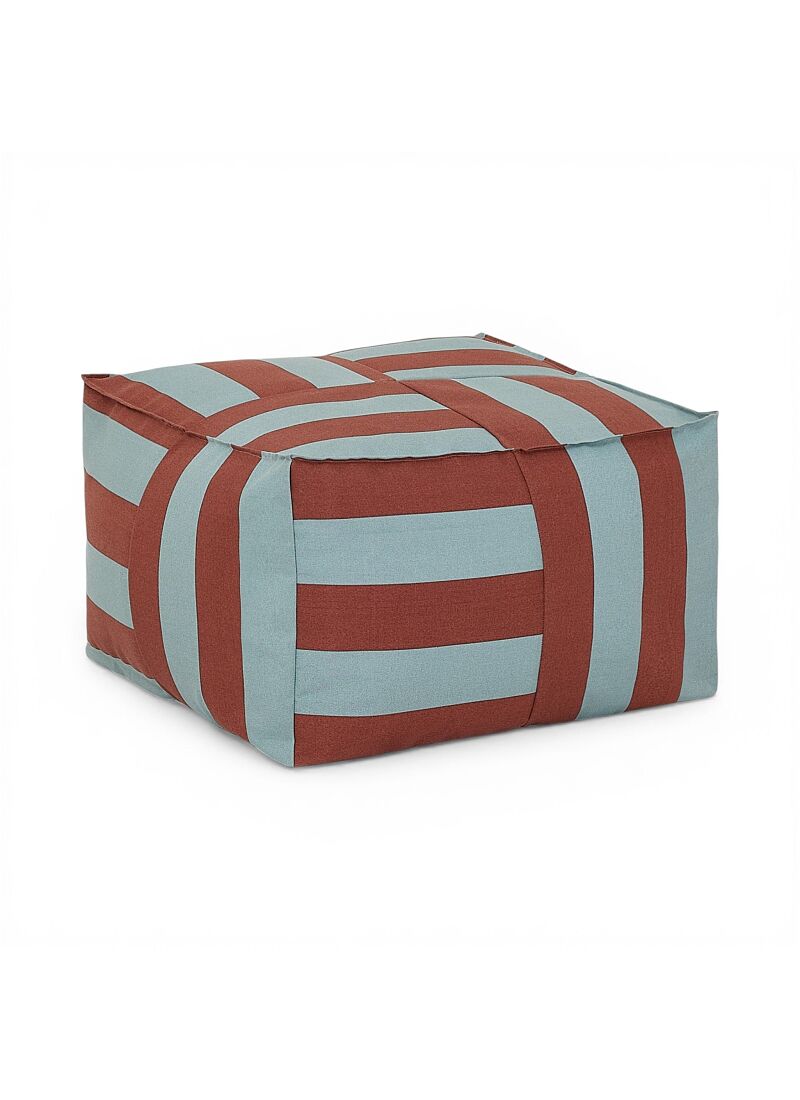 ADULT OUTDOOR POUF TOFFEE BLUE STRIPES