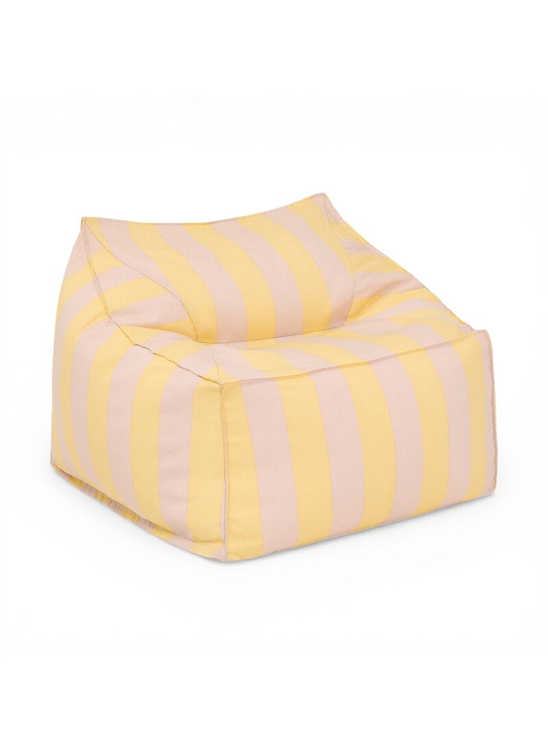 ADULTS' OUTDOOR POUF CHAIRS YELLOW PINK STRIPES