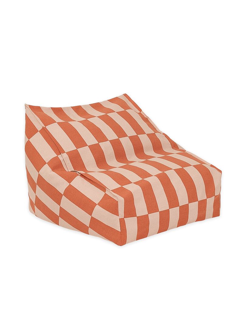 CHILDREN'S OUTDOOR POUF CHAIR TANGERINE TILES
