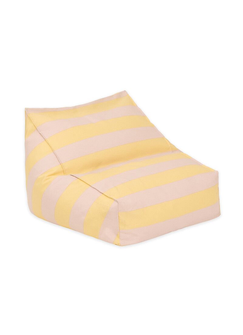 CHILDREN'S OUTDOOR POUF CHAIR YELLOW PINK STRIPES