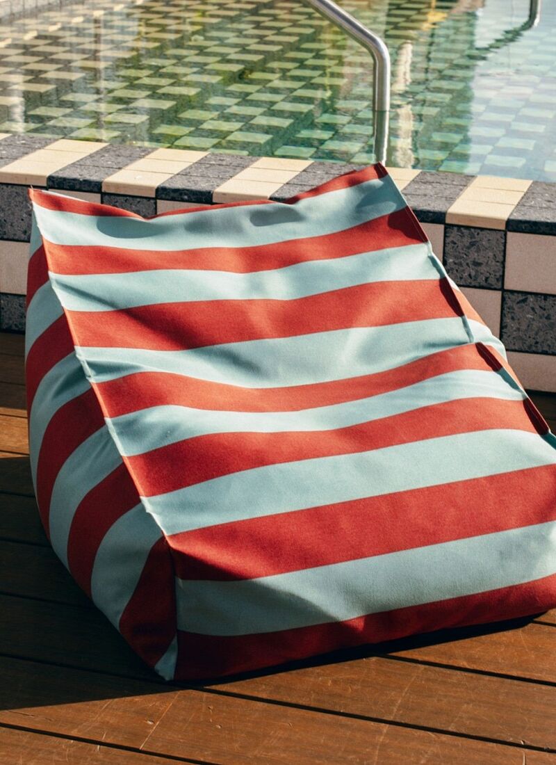 CHILDREN'S OUTDOOR POUF CHAIR BLUE STRIPES