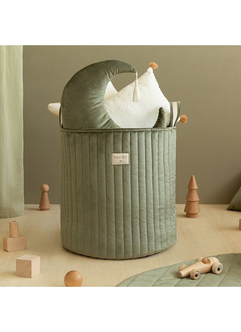 BASKET SAVANNA VELVET OLIVE GREEN
