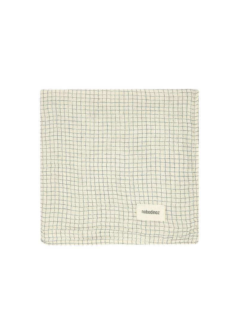 MUSLIN BLANKETWABI SABI BLUE GRID