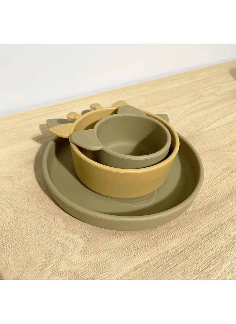 SILICONE DINNER SET BENNI OLIVE GREEN